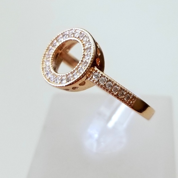 18k Plated Pave Circle Ring - Picture 4 of 8